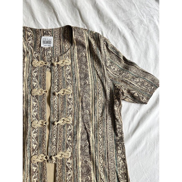Vintage R&M Richards Karen Kwong Embroidered Hook Closure Shacket Tunic Women 12 - Picture 4 of 10